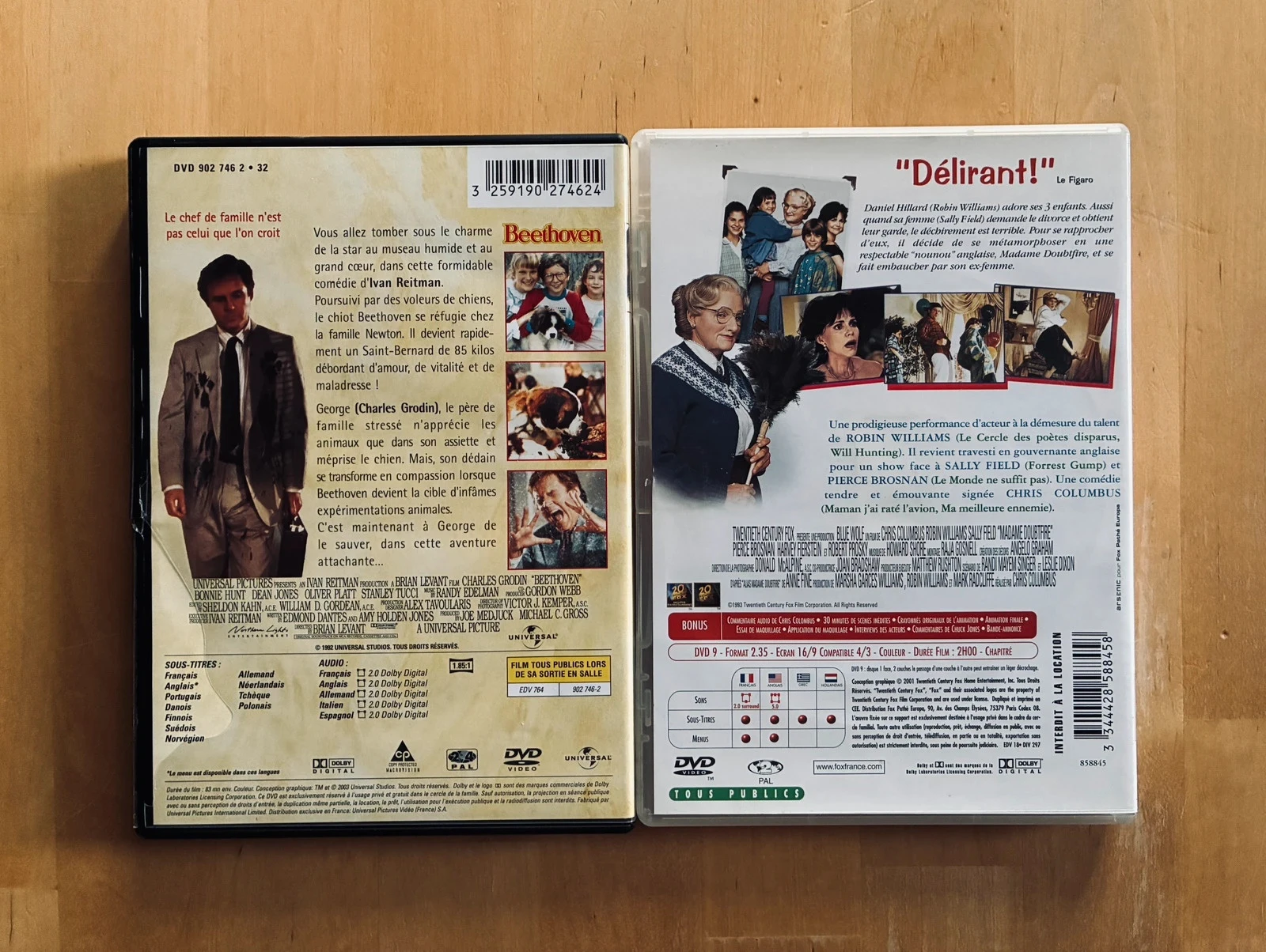 Lote 2 DVDs de comédias familiares cult dos anos 90: Beethoven e Madame Doubtfire. – photo 3